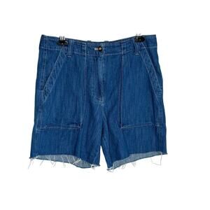 J. Crew Cotton Blend Chambray Cargo Cutoff Short Neela Wash Women's Size 8